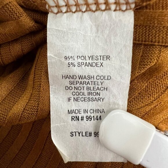 Lapis Women’s Cowl Neck Ribbed Top Rust Long Sleeve Size XL - Picture 8 of 8